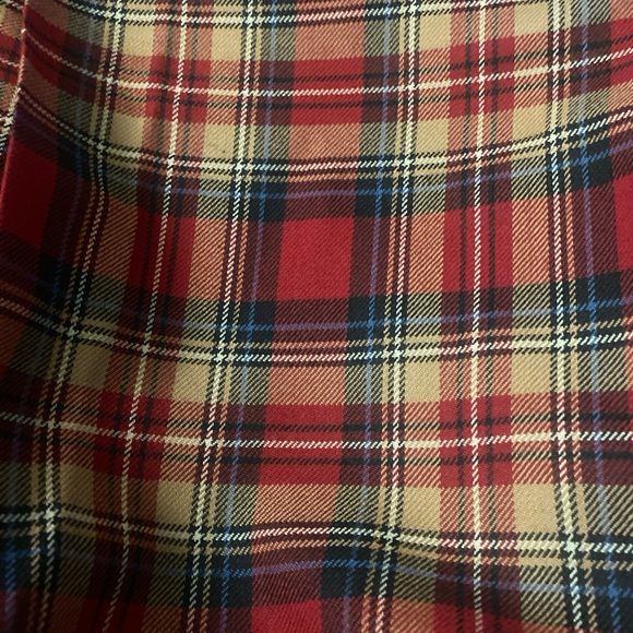 Pendleton 100% Virgin Wool Maxi Skirt Vtg No Visible Flaws! Sz 18. Red/Gld Plaid - Picture 10 of 12
